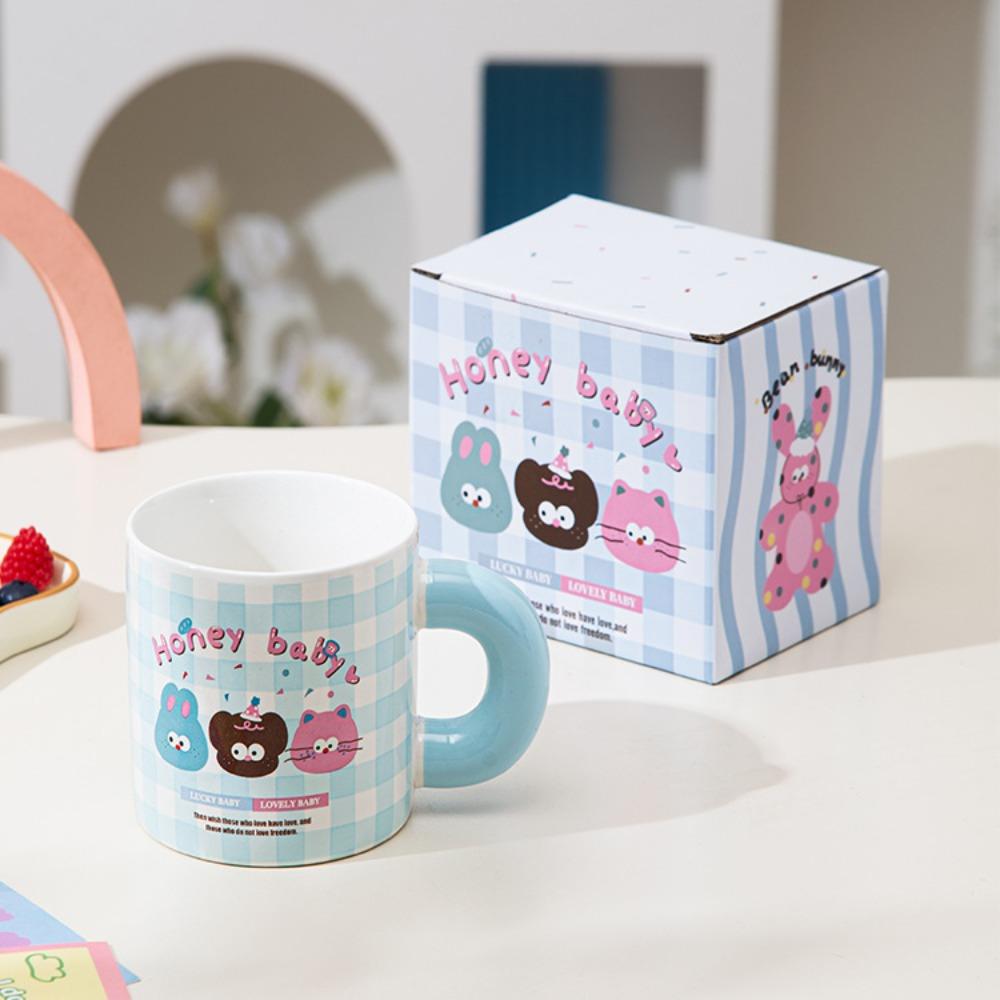 

Простая керамическая кружка, кофейная чашка высокой ценности с крышкой и ложкой, для домашнего использования, для женщин, биологическая чашка для воды, чашка для пары 400