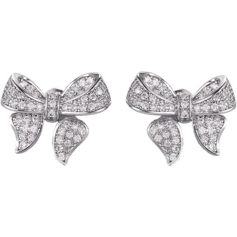 1 Pair Korean New Fashion Butterfly Earrings For Women Punk Rhinestone Style Cute Girl Zircon Stud Earrings Kpop Jewelry