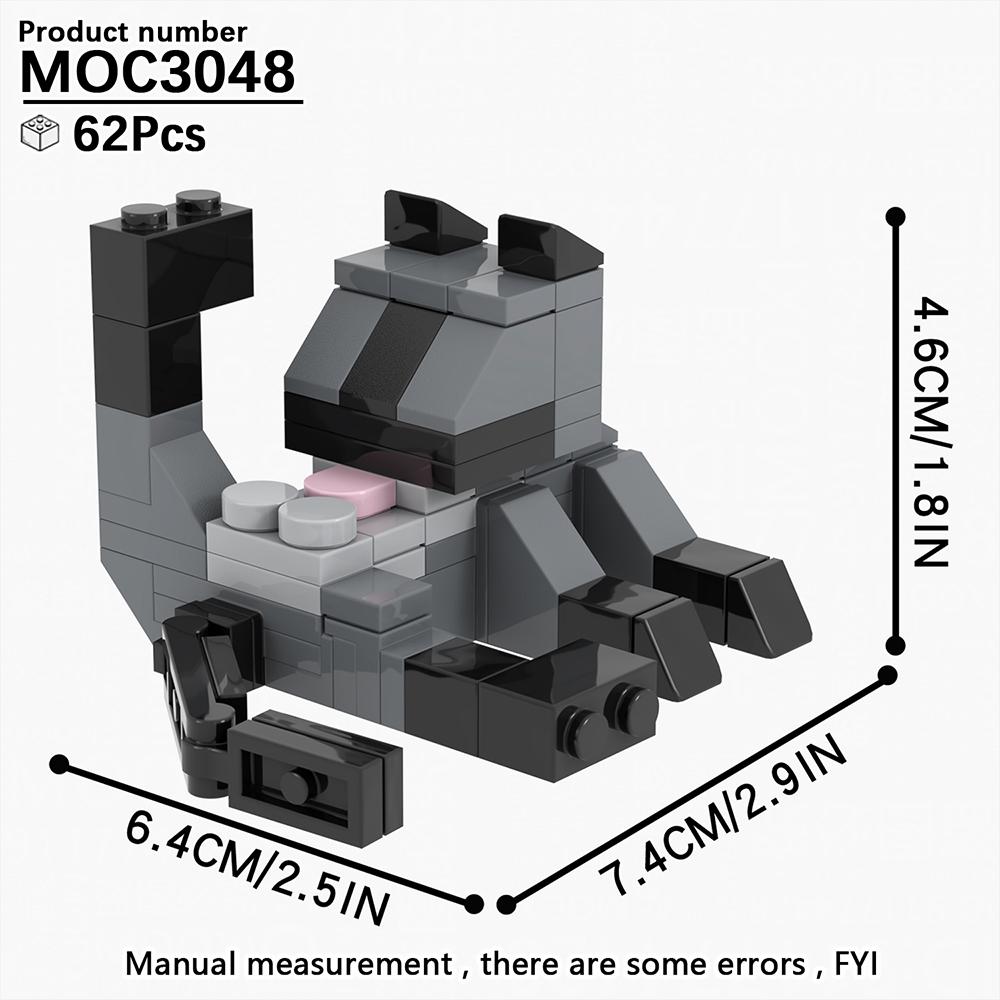 MOOXI Serie Animali 62 Pezzi MOC Mattoncini Figure Gatto Blocchi da Costruzione DIY Giocattoli Educativi per Bambini Regalo di Compleanno per Bambini MOC3042-3045