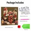 Handmade Framed Pearl Painting Set with Christmas Nutcracker and Letter Box Design 5D Shiny Bead Art Canvas Creative Craft for Holiday Room Decor