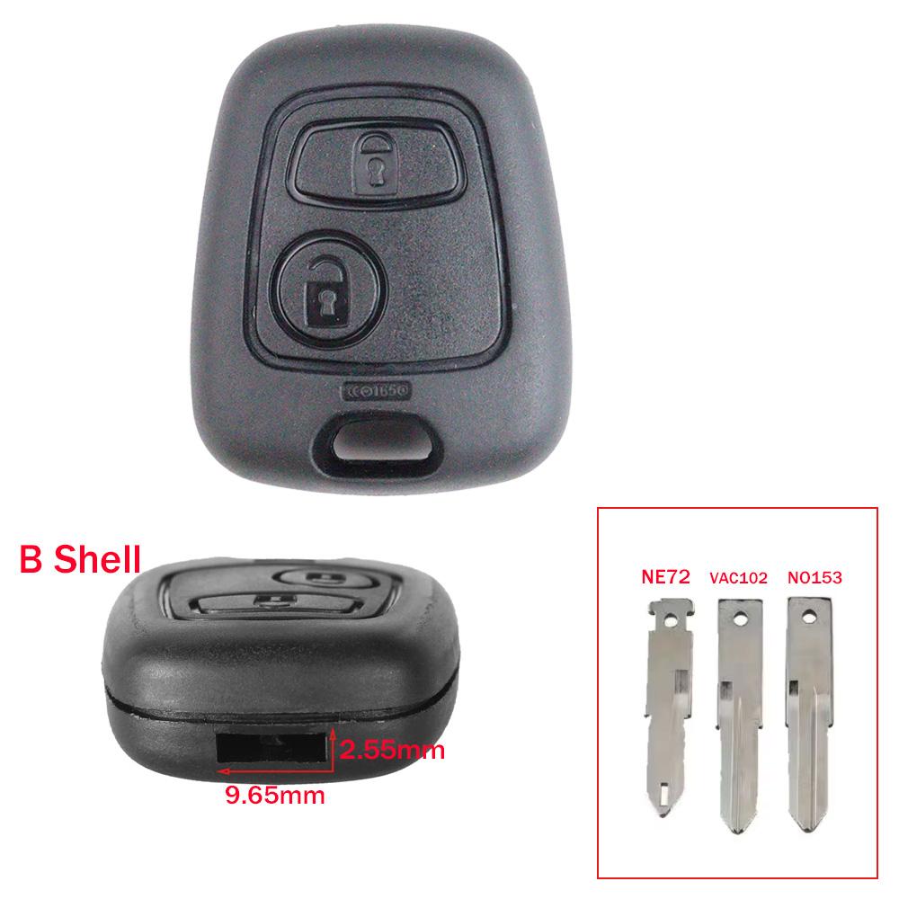 Guscio Ricambio Chiave Auto 2 Pulsanti Per Peugeot 206 207 306 307 408 607 107 Per Citroen C1 C2 C3 C4 Xsara Picasso Saxo