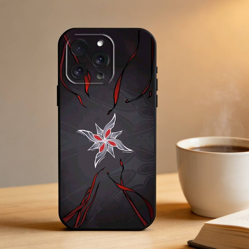 Arlecchino Genshin lmpact  Phone Case For iPhone 16,15,14,13,12,17,Pro Max,Plus Silicone Black Case