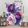 Set Of 2 Brightly Colored Floral Design Curtains Home Decoration Window Covering Suitable Bedroom Office Made Polyester Treatment