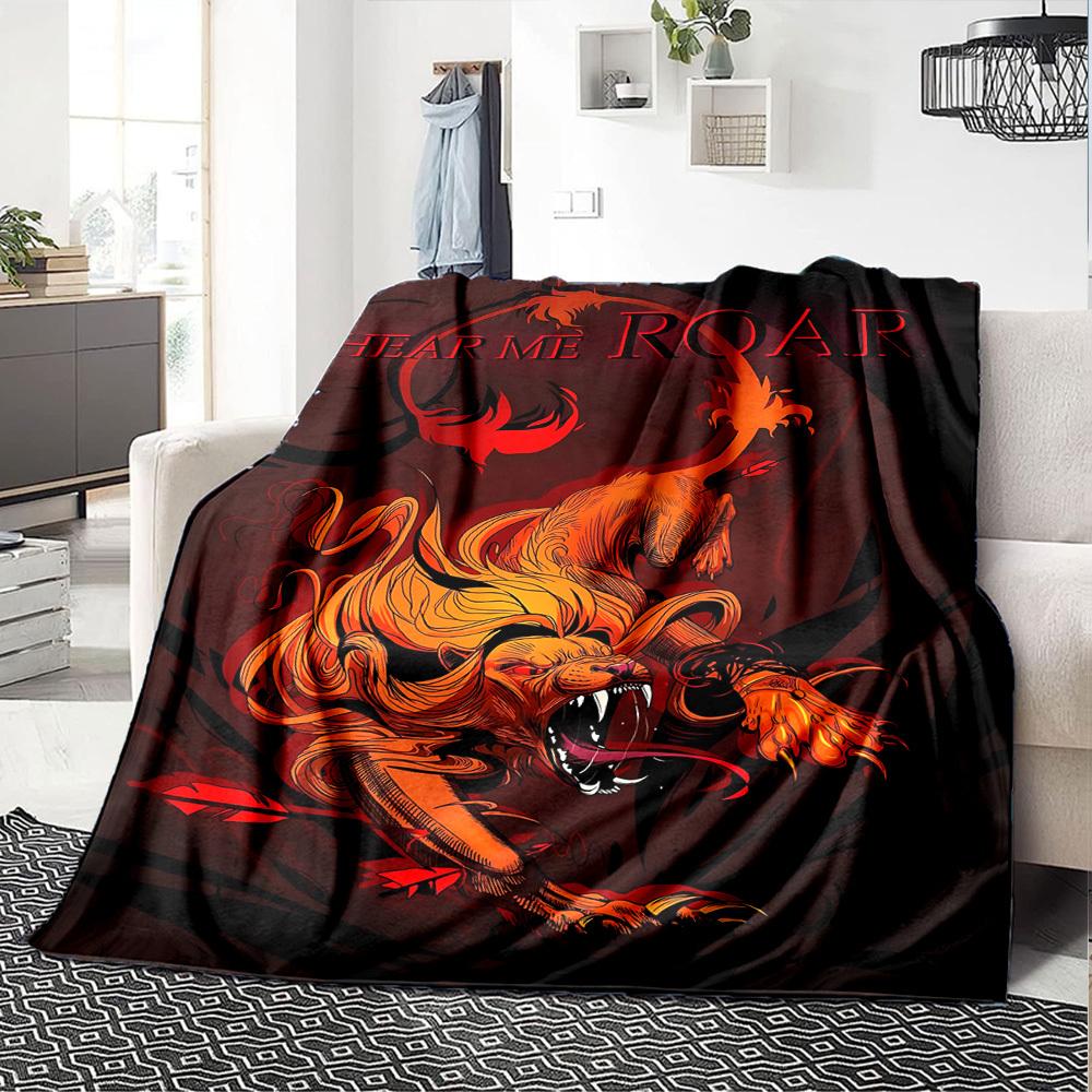 1 Stück Drachen-Gitarre-Themen-Decke Weiche Flanelldecke für alle Jahreszeiten Gemütliche Überwurfdecke mit kräftigem Grafikdruck, Reise- oder Urlaubsgeschenk für Familie & Freunde