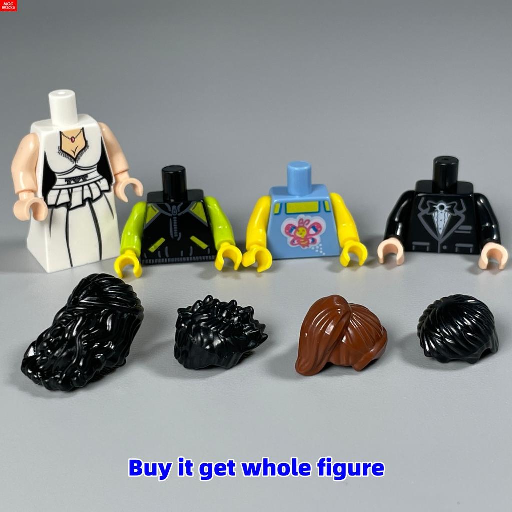 MOC Bricks Bride Bridegroom Little Boy Girl Woman Man Figure Model Building Blocks Assembled Toys Accessories Dolls For Children