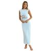 European-Style Spring Fashion Lace Patchwork Backless Sleeveless Long Dress
