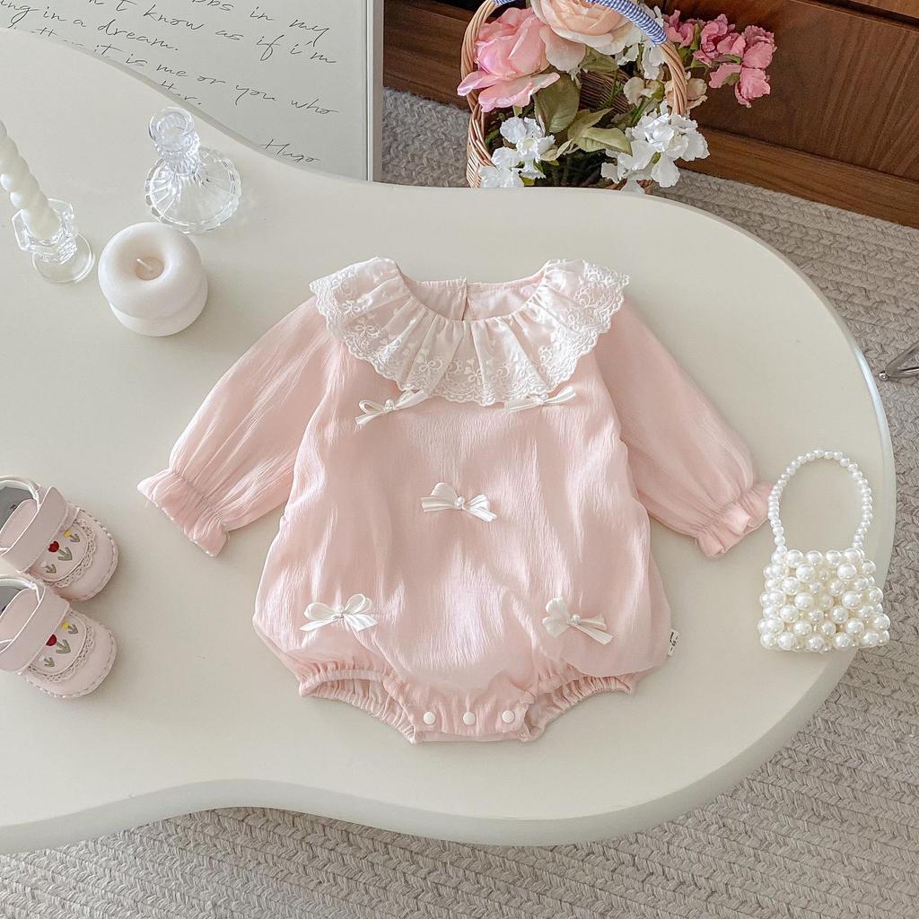 Sweet Princess Romper - Newborn Baby Girl Autumn Outfit for 100 Days to 1 Year