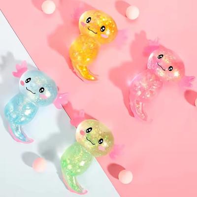 Vibrant 2/4Pcs Multi-Colored Salamander Toys Cute Malt Sugar Filled Stretchy Axolotl Fun Squeeze Birthday Supplies Party Favors Color Random