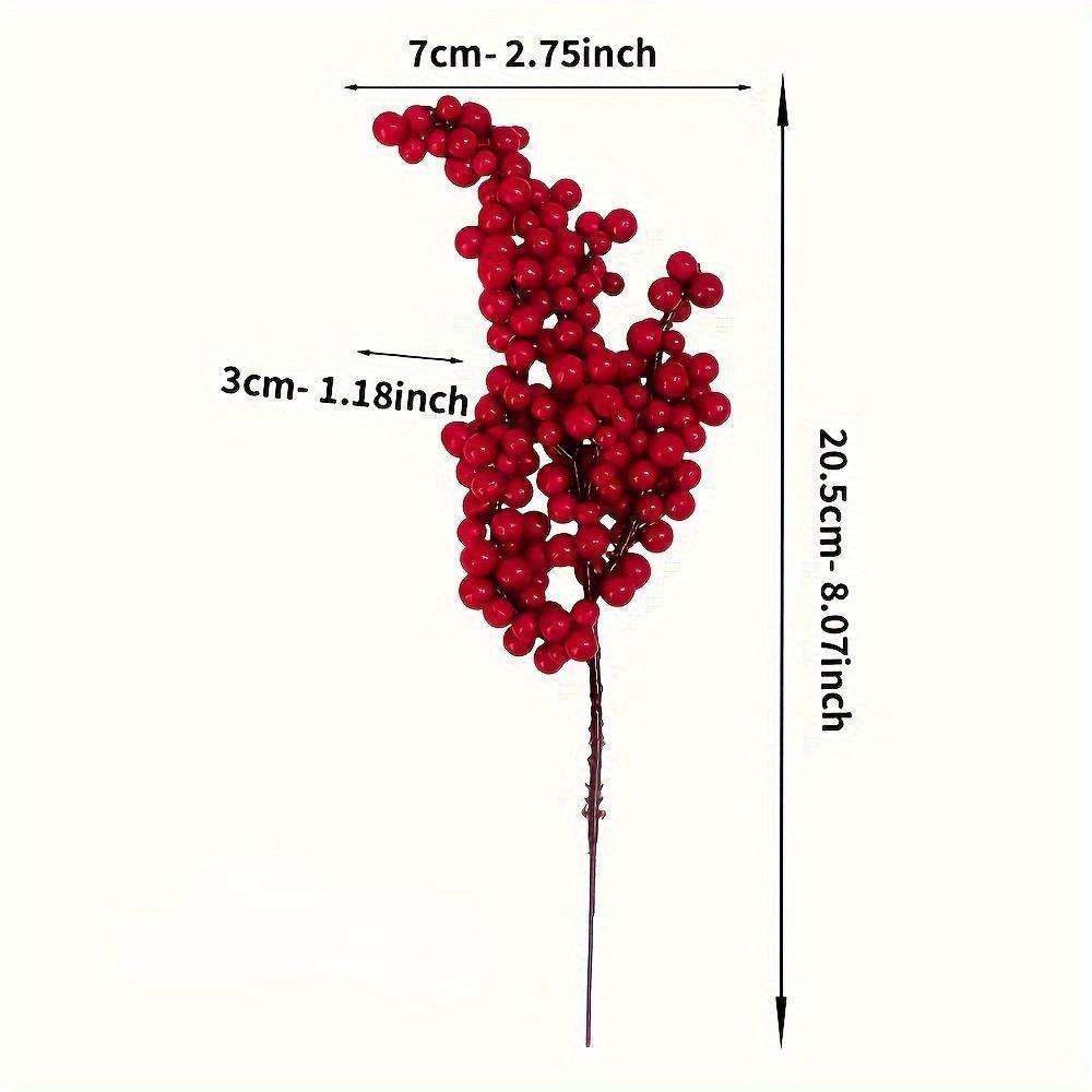 24PCS Festive red artificial fruit branches for Christmas tree decoration, DIY crafts, weddings and home decoration