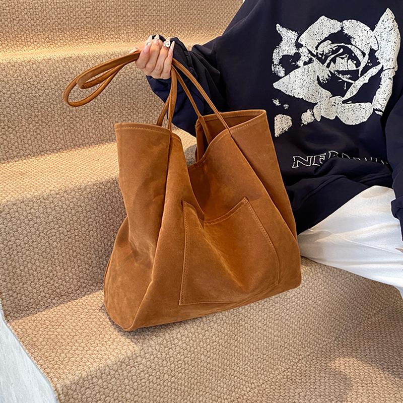 Suede Shoulder Bag for Women's Handbags Purse Fashion Large Capacity New Autumn and Winter Versatile Commuting Tote Bag KTY