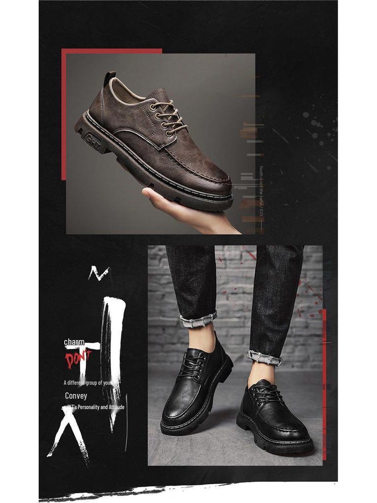 Herrenschuhe im britischen Stil Schwarz/Braun Leder - Herbstmode, Formell/Freizeit, Leichtgewicht, Höhenerhöhend