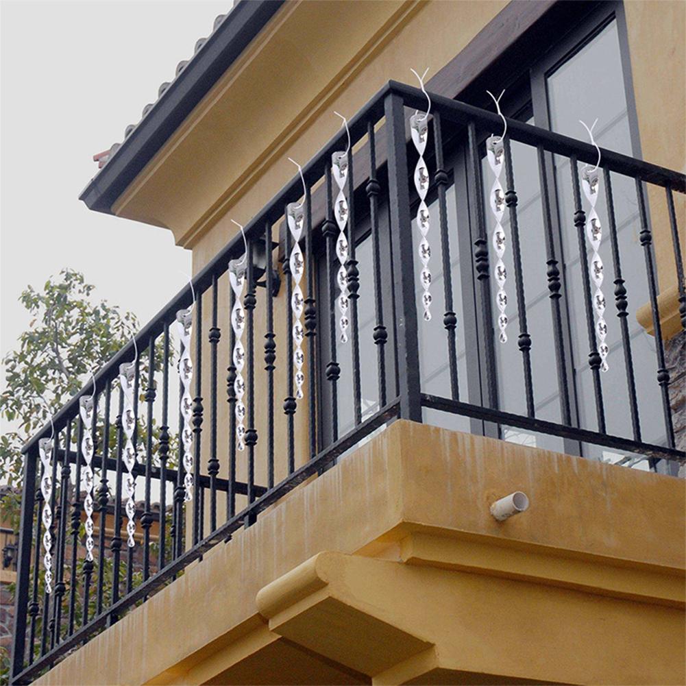 5 Pcs/set Bird Repellent Rod Wind Twisting Scare Rod Spiral Deterrent Reflective Anti-bird Tool