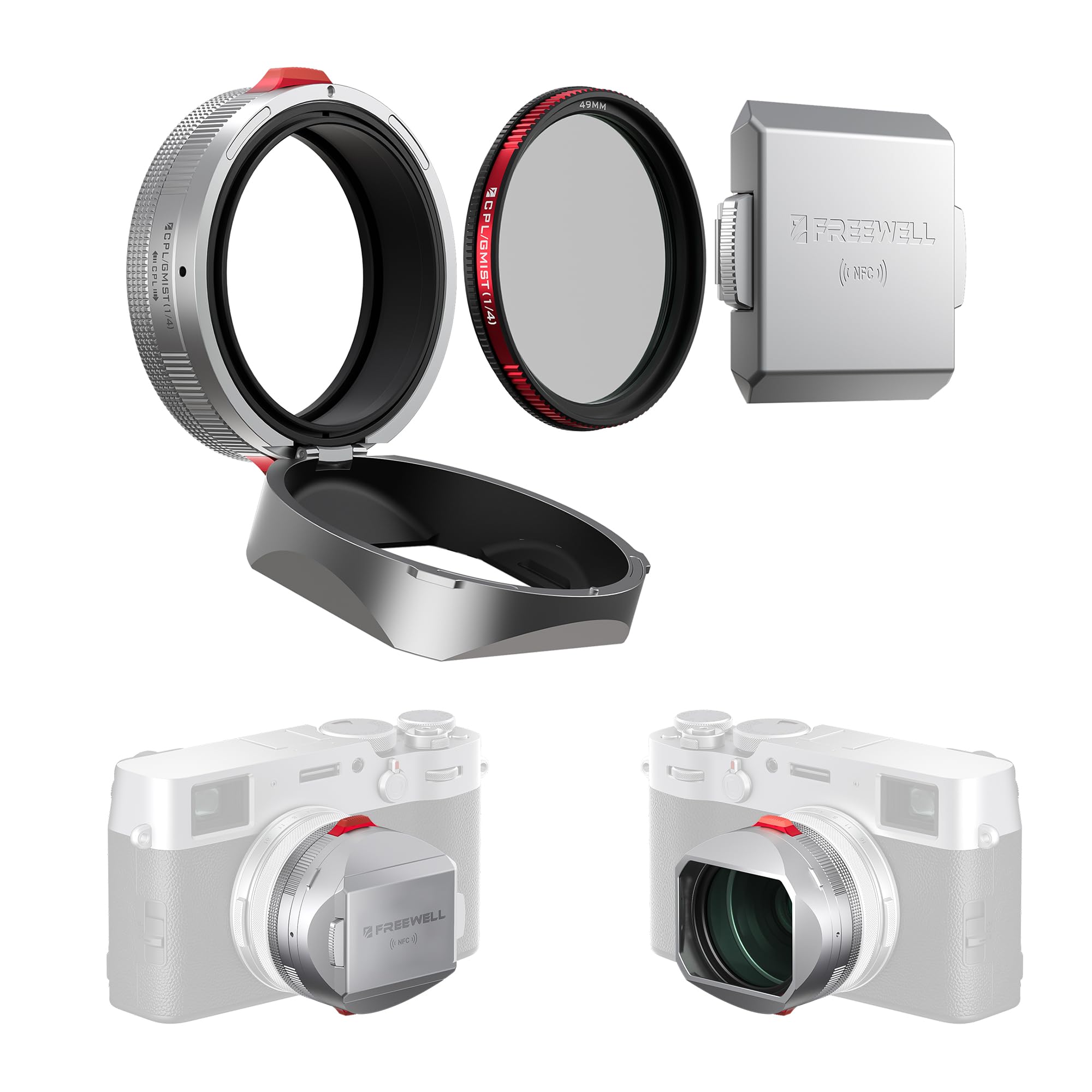 

Freewell Интегрированная бленда-фильтр для FUJI X100VI X100V X100 X100S X100F X100T с гибридным CPL Black Mist Silver и фильтром, (FW-FU-XSR)