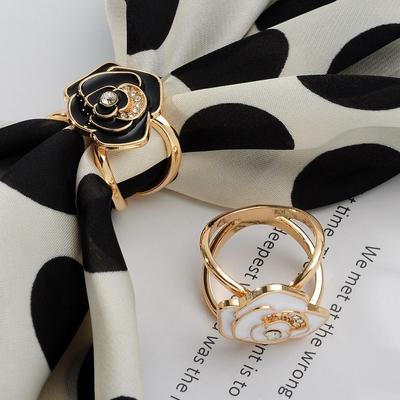 Fashion Alloy Scarf Buckle Knotting Artifact DIY Shawl Ring Clip Crystal Multifunctional Brooches Jewelry Accessories