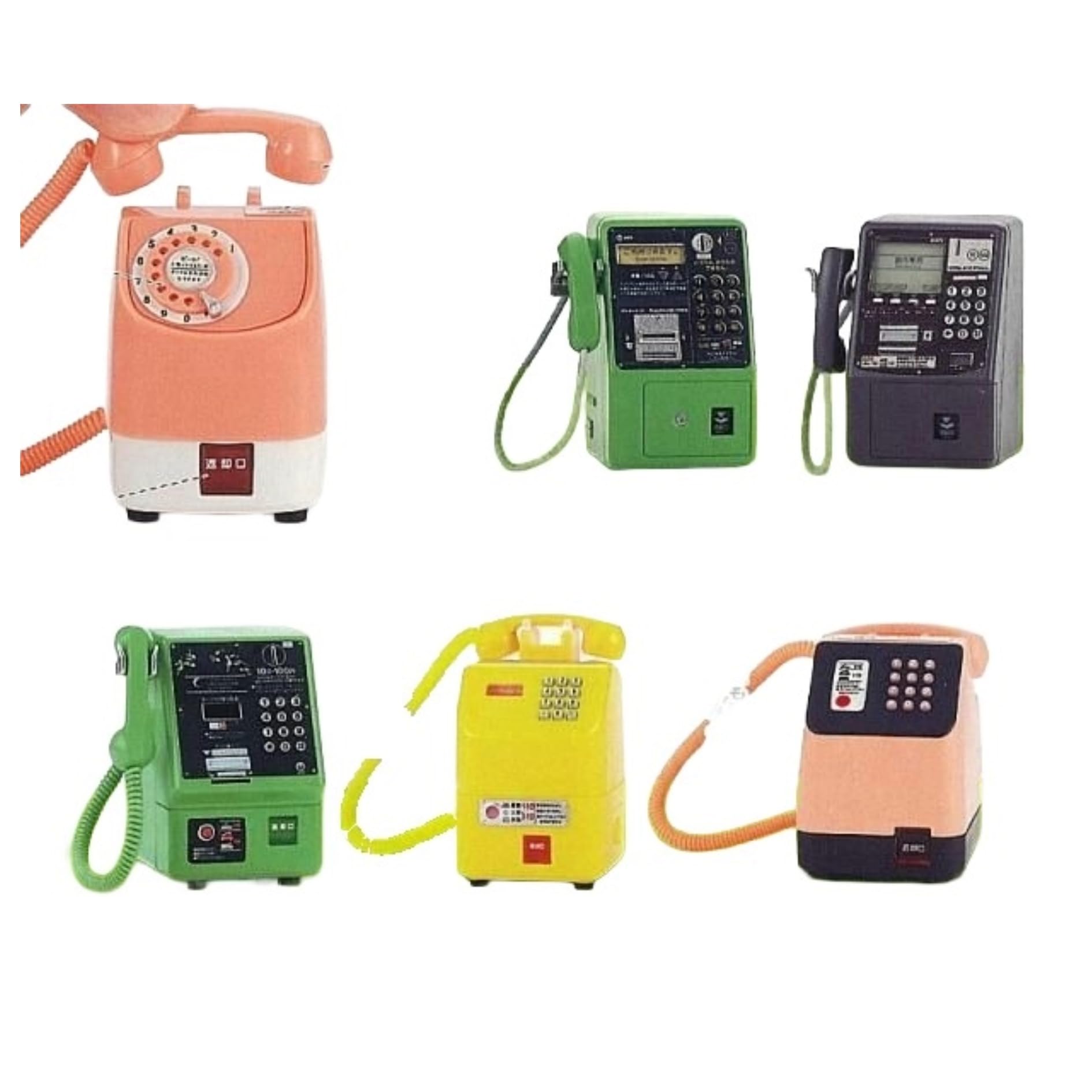 Takara Tomy Arts NTT East NTT West Public Telephone Gacha Collection Extra Edition (Resale) x Complete Set of 6 Gacha Capsule Toys