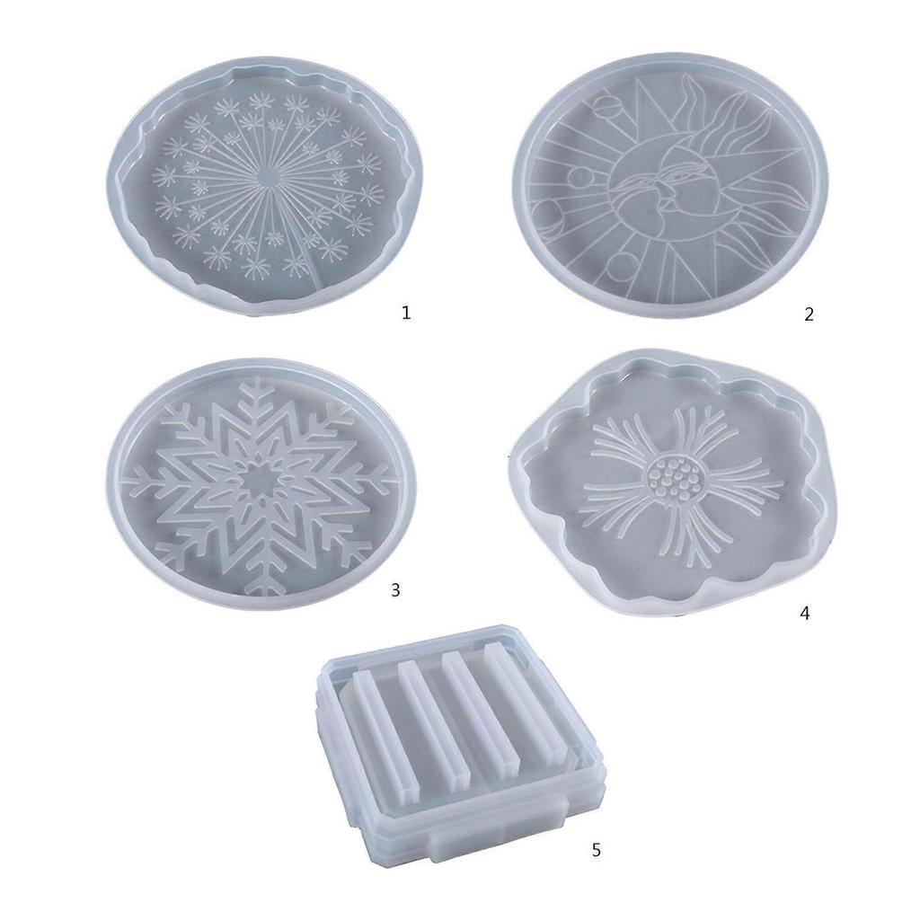 Handmade Irregular Flower Pattern Coaster UV Crystal Epoxy Resin Mold Cup Mat Storage Base Silicone Mould DIY Craft Mold