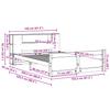 Solid Wood Bed with Shelf Without Mattress White 150x200 cm Pine