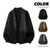 Mens Loose Knit Cardigan Plus Size Long Sleeve Casual Sweater Coffee Black Dark Gray 2025
