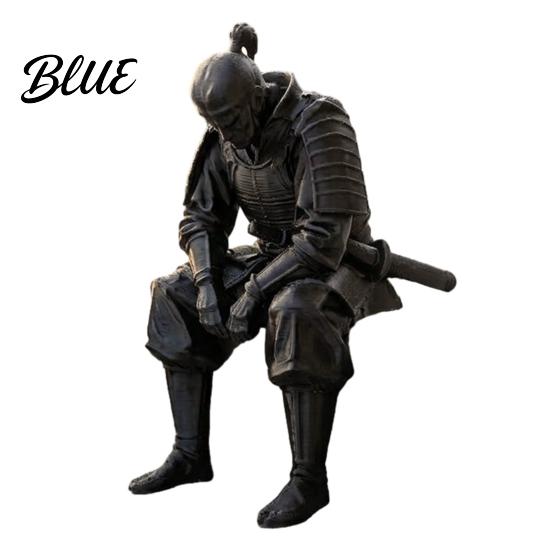 Collectible Warrior Figurines 3D Printed Contemplative Figurine Seated Edge Sitting Statue Miniature Figures Desktop Ornament for Home Office Shelf