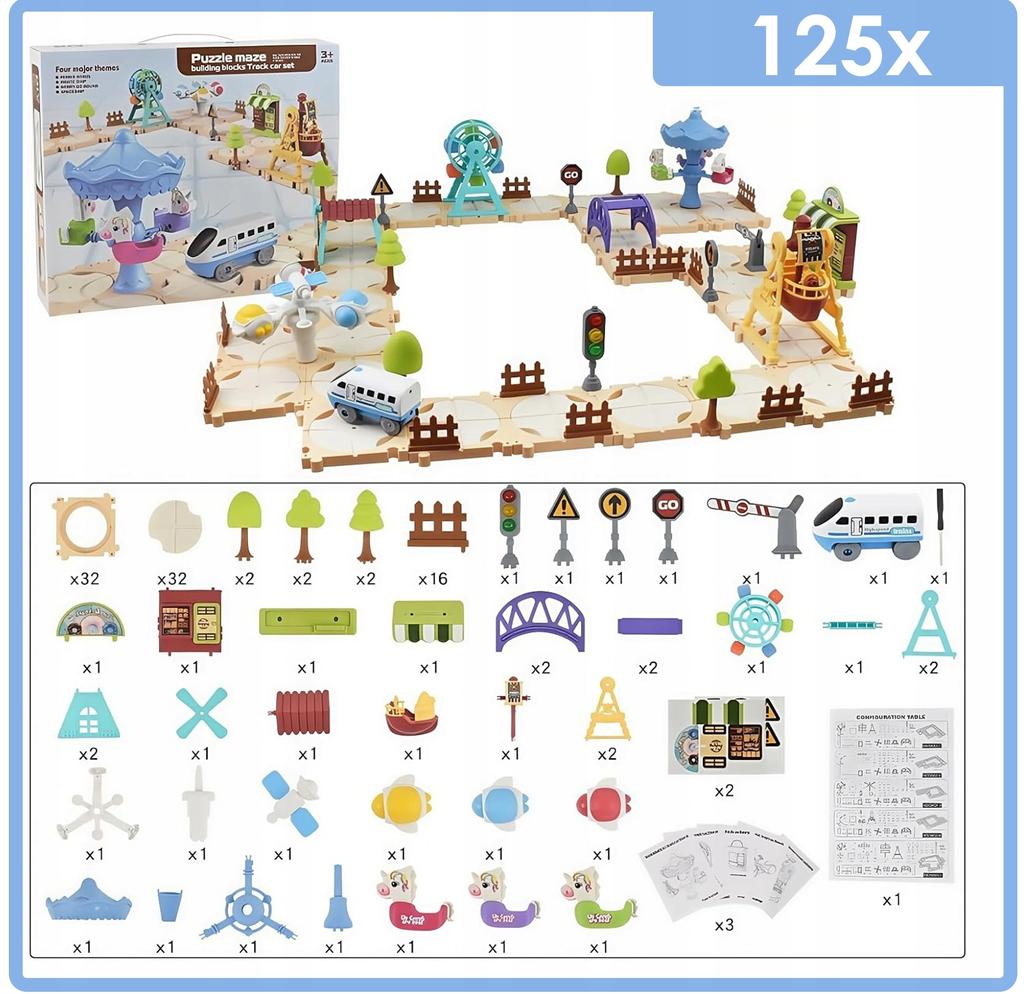 [PACZB] DIY Electric Train Puzzle Construction Set 125 Pcs Z3382