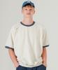 WV PROJECT Color Block Short Sleeve T-Shirt Oatmeal Mjst7788