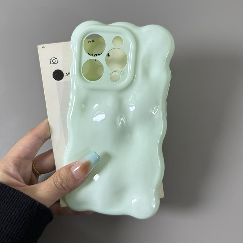 Candy Color Glossy 3D Meteorite Pattern For iPhone 16 Pro Max 17 Air 15 Plus 13 14 12 11 Shockproof Back Cover