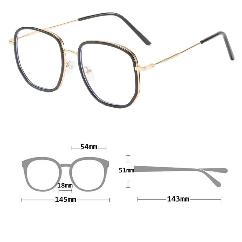 Oversized Myopia Glasses Fashion Anti Blue Light Blocking Eyeglasses Men Women Large Square Finished Near Sight Eyewear 0 To-6.0