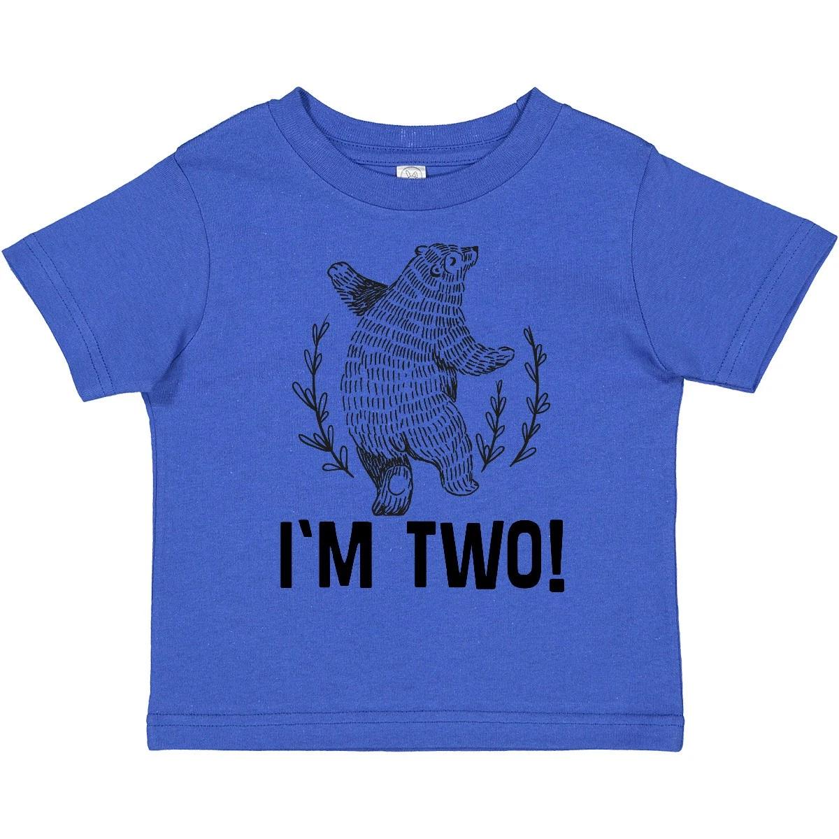 

Inktastic 2nd Birthday Bear 2 Year Old Boy Toddler kids boys T-Shirt Two Im Boys Outfits 100