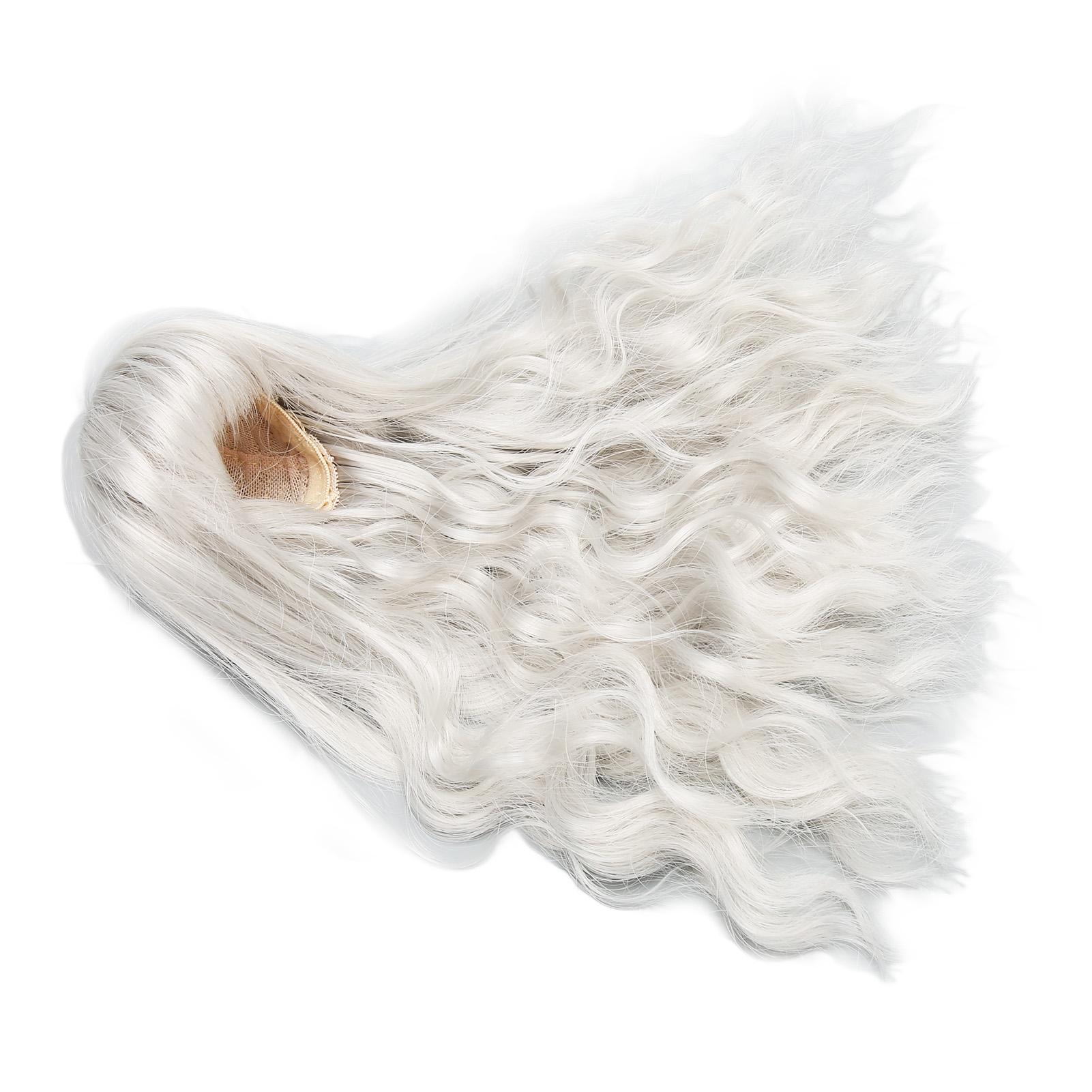 

Ball Jointed Doll Wig Curly Soft Heat Resistant Trimmable Soft Touch 1 6 Doll Wig with Bangs for Doll Dress Up Silver серебряный серый