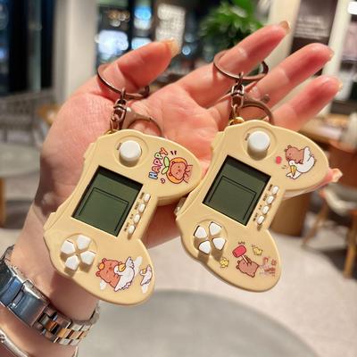 Creative Capybara Keychain Game Console: Handheld Tetris Toy for Kids