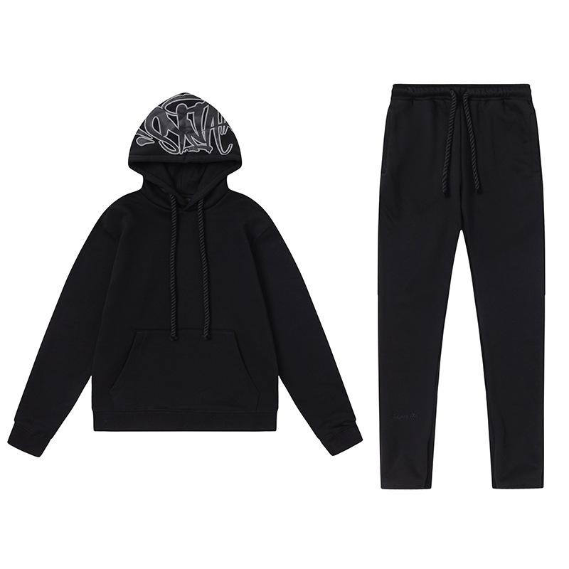 High Quality SynaWord American Loose Sweater Hoodie Sweatpants Y2K Men's and Women's Tide Couple Casual Suit Syna