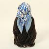70cm Fashion Printed Square Scarf Blueness Summer Lightweight Head Cover Shawl With Adjustable Strap For Women Bag Accessories