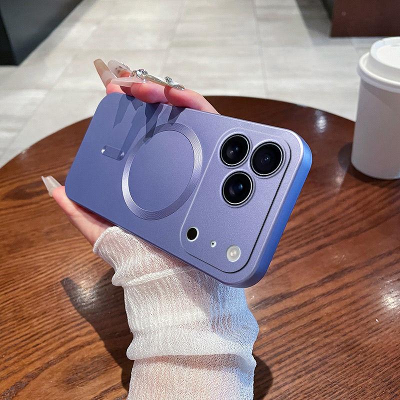 IPhone17PROMAX Liquid Silicone Magnetic Suction Mobile Phone Case Suitable for Apple 16 with Lens Film Soft Protective Cover 15