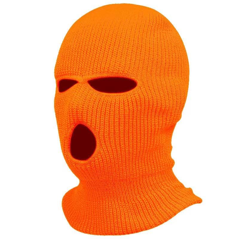 

1pc Unisex Winter Warm Three-Hole Knitted Balaclava Face Mask,Windproof Cold-Proof Thick Full Face Cover Hat for Skiing,riding