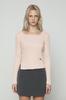 CURRENT Square Neckline Slit Long Sleeve [Light Pink]