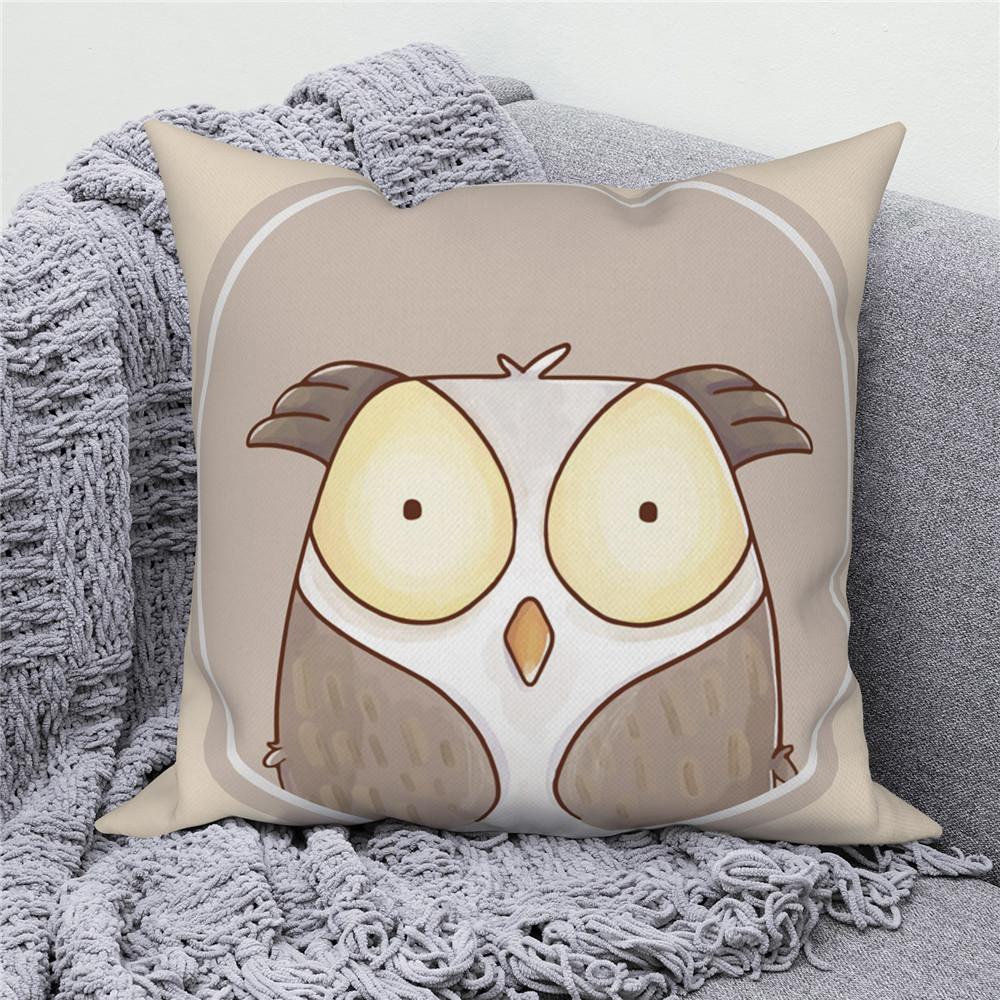 White Throw Pillow Cover Home Decor Sofa Decorative   Cartoon Animal Cushion
