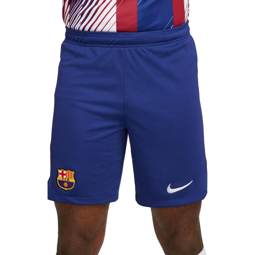 Nike Barcelona 23/24 Season Home Fan Version Logo Print Elastic Football Shorts Men shorts Blue DX2709-455