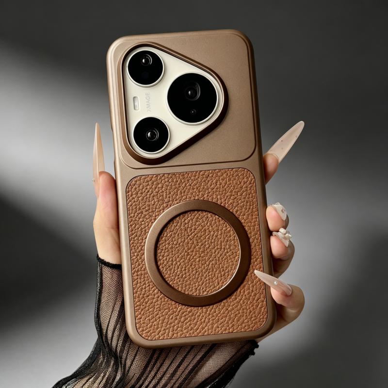 Роскошный ретро-чехол с кожаной текстурой и магнитом для Huawei Pura 90 80 70 Pro Max Mate 80 70 60, беспроводная зарядка, покрытие, крутая крышка