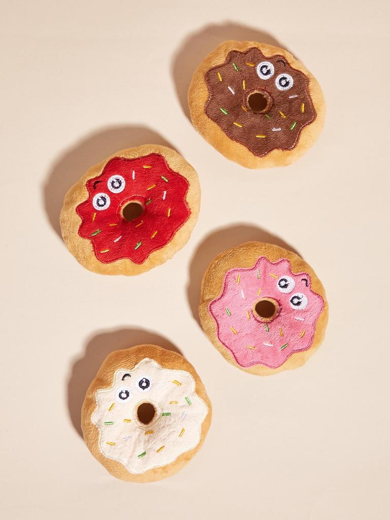 Durable Donut Dog Toy with Squeaker - Bite-Resistant and Entertaining