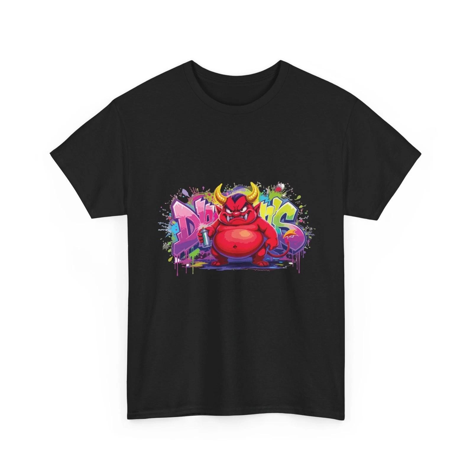 

Red Cartoon Demon Graffiti T-Shirt | Street Art Graphic T-Shirt, Cool Spray Tee S