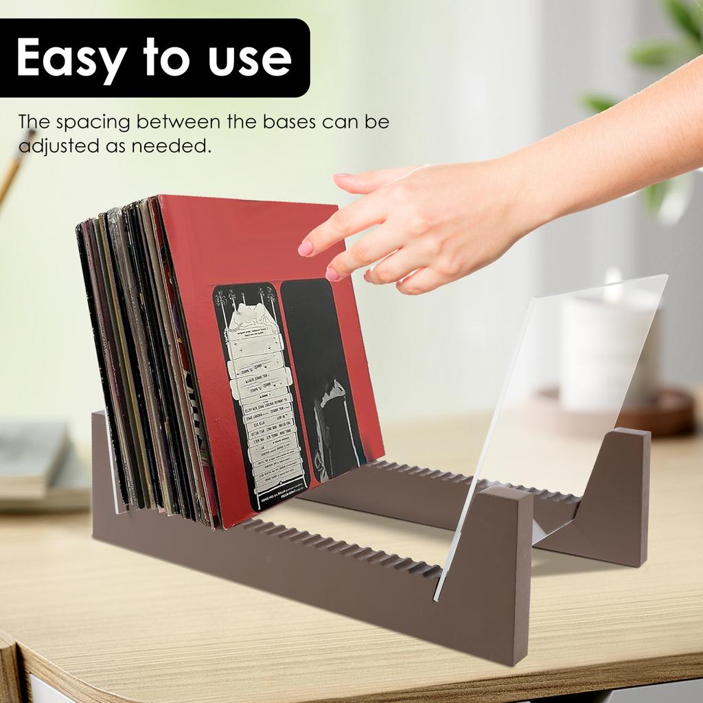 Vinyl Record CD Storage Rack Wood Magazine Album Display Stand Large Capacity Deskop Holder for Home Art Collection Decor NEW