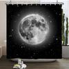 Full Moon Starry Sky Shower Curtain Midnight View Dreamy Mystic Bathroom Curtains Waterproof Fabric Home Decor Curtain With Hook
