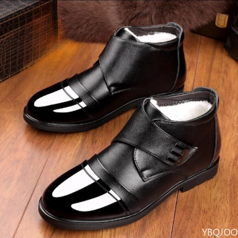 Fashion Winter Cotton Shoes Waterproof Thickened High Cut Simple Comfortable Cotton Boots Daily Anti Slip Wear-resistant Men's Shoes