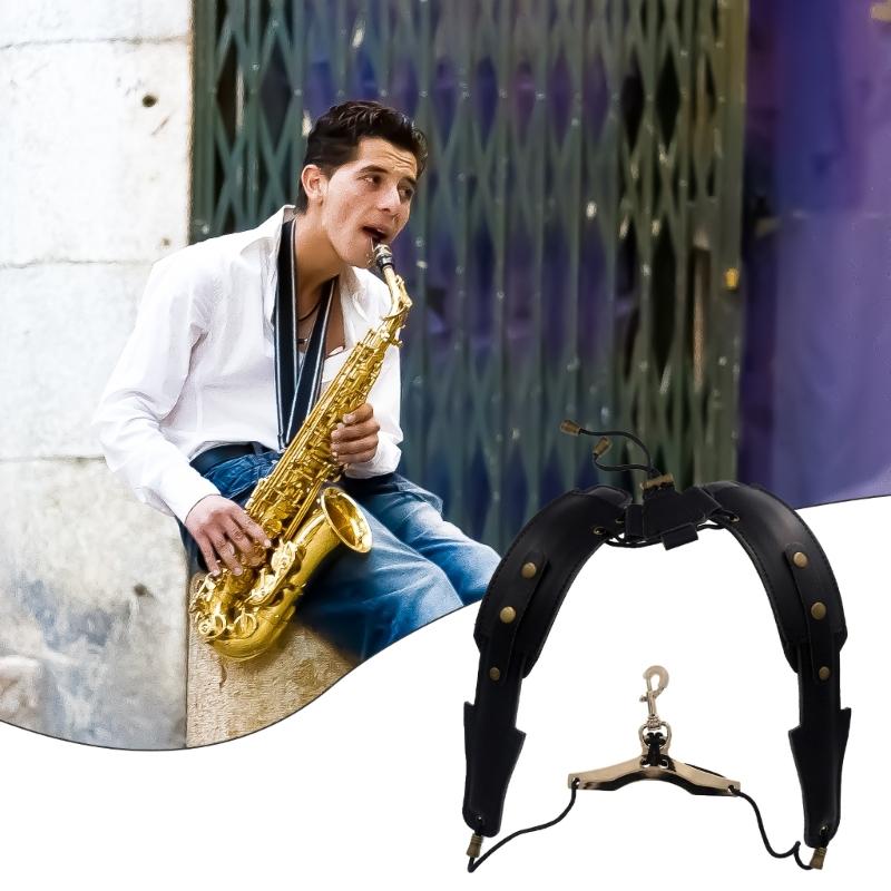 Sax Chest Strap for Beginner, Double Shoulder Saxophone Straps Saxophone Harness Strap, Padded Saxophone Shoulder Strap