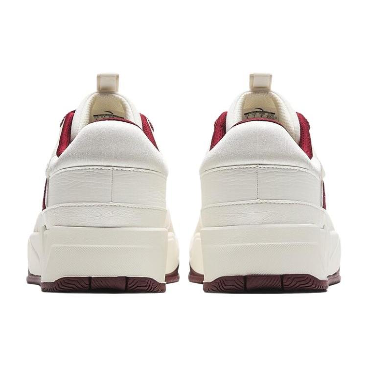 Anta C37 Series Slip Resistant Abrasion Resistant Low Top Skateboard Shoes Men's White Red 912338003-4
