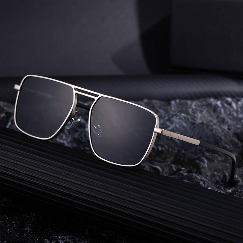 Box Sunglasses Double Beam Retro Men'S Sunglasses Trendy High-End Glasses For Men Driving
