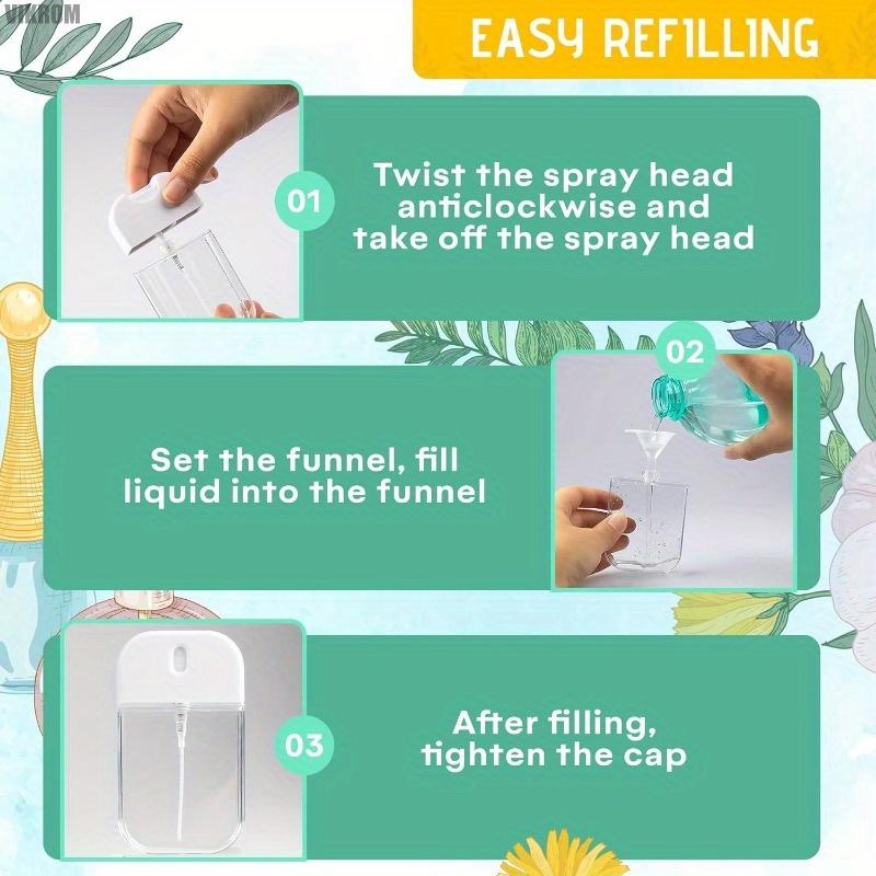 1pc New 45ml Portable Refillable Hand Sanitizer Alcohol Bottles Mini Card Spray Bottle Travel Sub-bottling Cosmetics Press