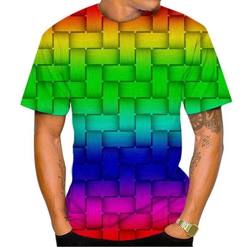 New Cool Hip Hop Printed Men's T-Shirt Summer Short Sleeved Street Personalized Creative Fashion Casual Loose Quick Drying Shirt