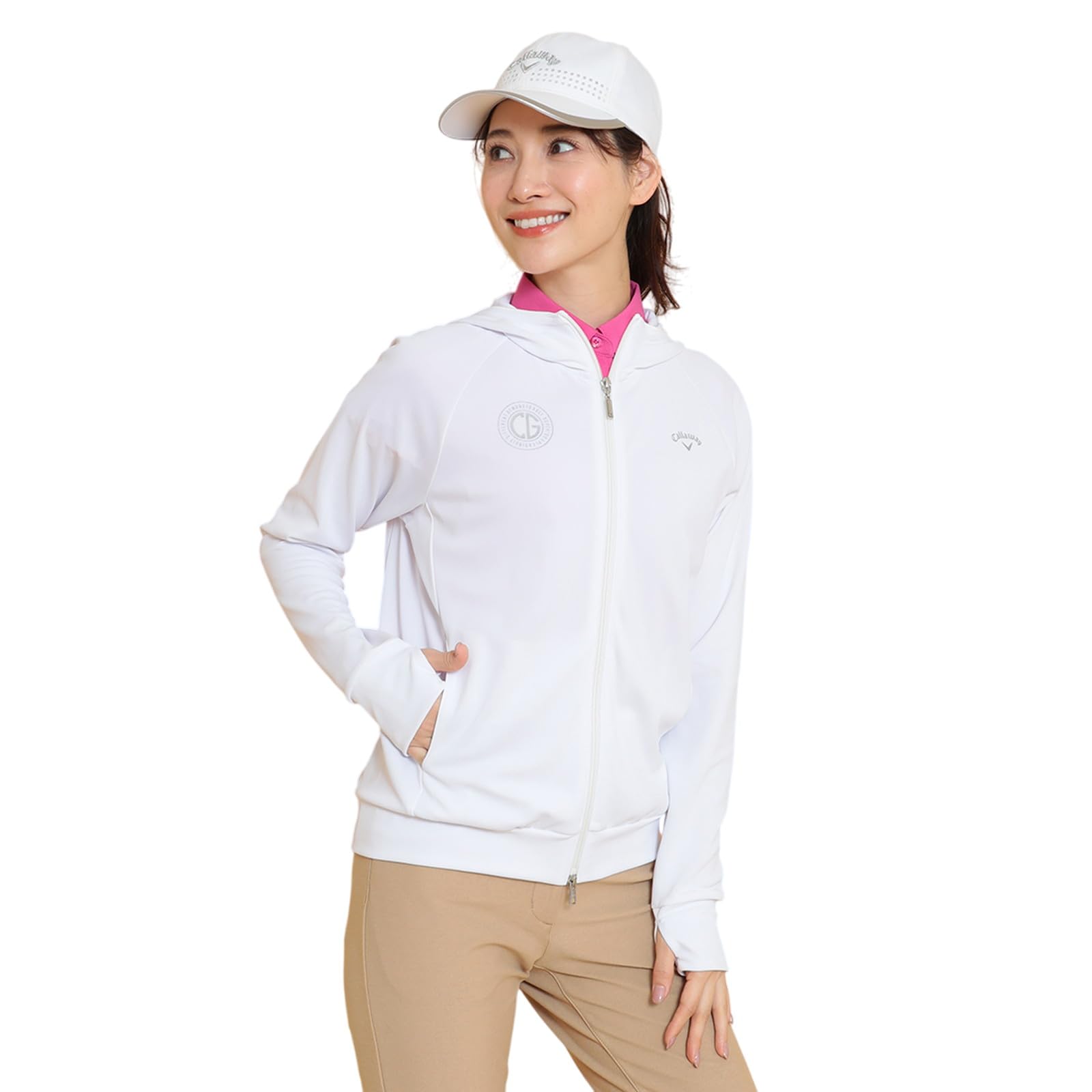 

Callaway UV Hoodie Cool Golf C25117203 LL Women s Full-Zip (Moisture-Wicking, Quick-Drying, Lining) / / 1030_White