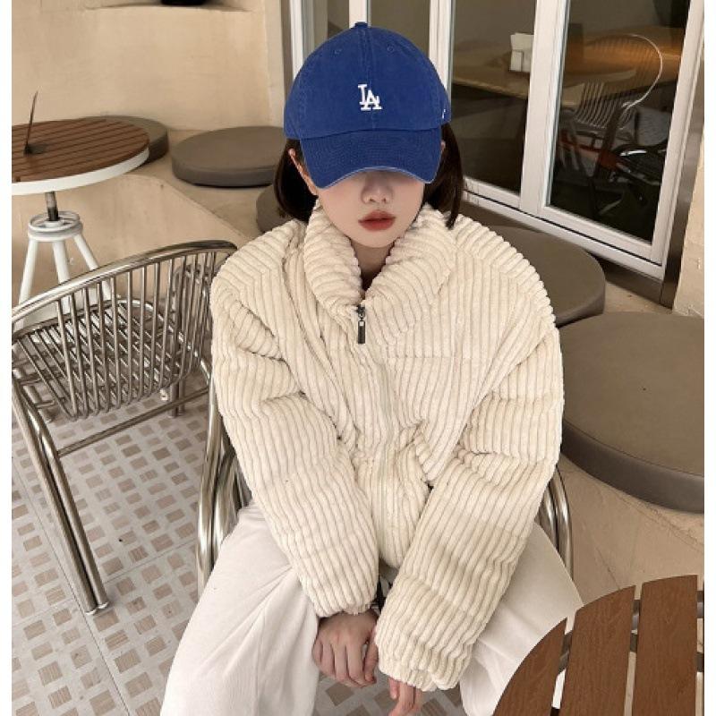 

Свободная пуховая хлопковая одежда женская новая зимняя одежда короткие хлопковые куртки вельветовая хлебная одежда зимние пальто L бежевый